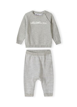 Szary komplet niemowlęcy z bawełny- bluzka i legginsy- Hello little one ze sklepu 5.10.15 w kategorii Komplety niemowlęce - zdjęcie 169723712
