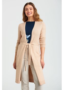 Kardigan damski wiązany beżowy ze sklepu 5.10.15 w kategorii Swetry damskie - zdjęcie 169723732