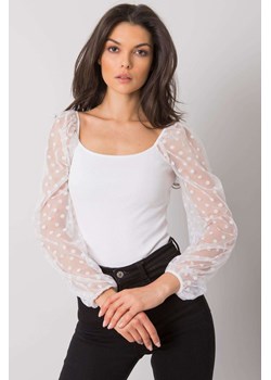 Bluzka z długim rękawem - biała ze sklepu 5.10.15 w kategorii Bluzki damskie - zdjęcie 169723911
