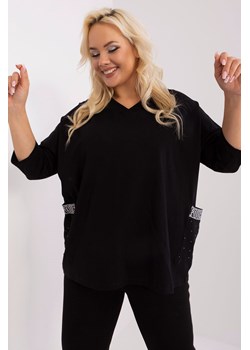 Bluzka plus size z dekoltem w serek czarny ze sklepu 5.10.15 w kategorii Bluzki damskie - zdjęcie 169723953