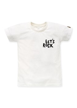 Dzianinowy t-shirt niemowlęcy Let's rock ecru ze sklepu 5.10.15 w kategorii Koszulki niemowlęce - zdjęcie 169724221