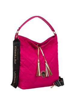 Duża shopperka A4 z szerokim paskiem- Peterson różowa ze sklepu 5.10.15 w kategorii Torby Shopper bag - zdjęcie 169724313