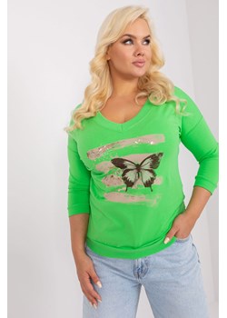 Bluzka plus size z nadrukiem motyla ze sklepu 5.10.15 w kategorii Bluzki damskie - zdjęcie 169724484