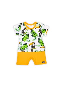 Bawełniany pajac niemowlęcy w tropikalny wzór TUKAN ze sklepu 5.10.15 w kategorii Rampersy - zdjęcie 169724574