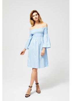 Sukienka damska bawełniana z szerokim rękawami - niebieska ze sklepu 5.10.15 w kategorii Sukienki - zdjęcie 169724611