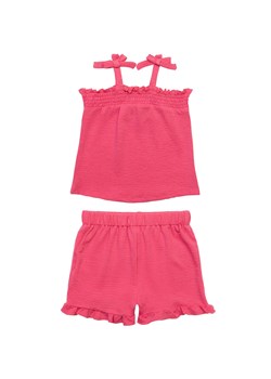 Różowy komplet letni niemowlęcy- bluzka na ramiączkach i szorty ze sklepu 5.10.15 w kategorii Komplety niemowlęce - zdjęcie 169724672