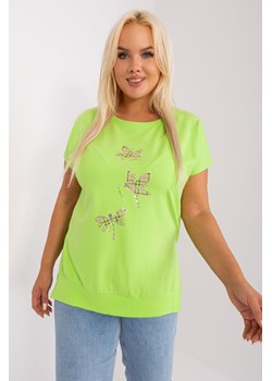 Jasnozielona damska bluzka plus size z aplikacją ze sklepu 5.10.15 w kategorii Bluzki damskie - zdjęcie 169724761
