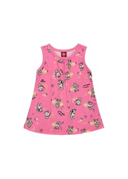 Różowa bawełniana sukienka niemowlęca z nadrukiem ze sklepu 5.10.15 w kategorii Sukienki niemowlęce - zdjęcie 169724861