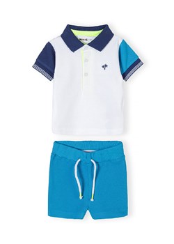 Dwuczęściowy komplet niemowlęcy- koszulka polo i niebieskie szorty ze sklepu 5.10.15 w kategorii Komplety niemowlęce - zdjęcie 169724941