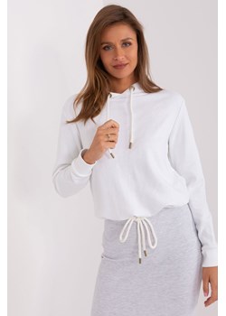 Bluza z kapturem i ściągaczem biały ze sklepu 5.10.15 w kategorii Bluzy damskie - zdjęcie 169724950