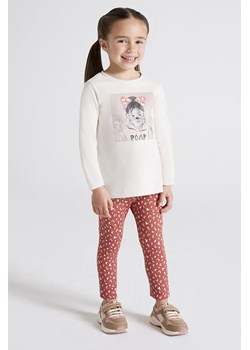 Komplet dziewczęcy kremowa bluzka + legginsy we wzory ze sklepu 5.10.15 w kategorii Komplety dziewczęce - zdjęcie 169725082