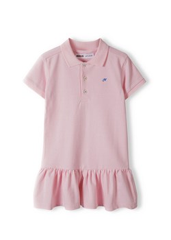 Różowa sukienka polo z krókim rękawem dla dziewczynki ze sklepu 5.10.15 w kategorii Sukienki dziewczęce - zdjęcie 169725370