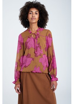 Bluzka damska z długim rękawem w kwiaty ze sklepu 5.10.15 w kategorii Bluzki damskie - zdjęcie 169725390