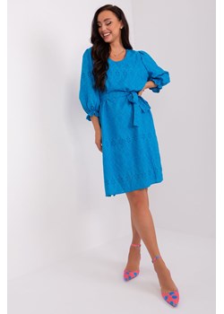 Niebieska codzienna sukienka we wzory ze sklepu 5.10.15 w kategorii Sukienki - zdjęcie 169725531
