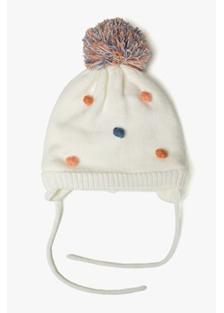Zimowa czapka dziewczęca w kolorowe kropki - kremowa ze sklepu 5.10.15 w kategorii Czapki dziecięce - zdjęcie 169725622