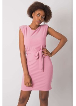 RUE PARIS Sukienka damska z ozdobnym wiązaniem - różowa ze sklepu 5.10.15 w kategorii Sukienki - zdjęcie 169725814