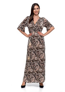 Sukienka damska z ozdobnym nadrukiem w panterkę - wiązana w pasie ze sklepu 5.10.15 w kategorii Sukienki - zdjęcie 169725923