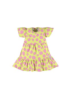 Limonkowa sukienka dziewczęce w kropki ze sklepu 5.10.15 w kategorii Sukienki dziewczęce - zdjęcie 169725963