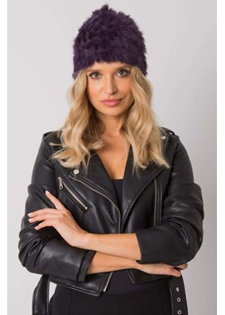 Ciemna fioletowy futrzana czapka ze sklepu 5.10.15 w kategorii Czapki zimowe damskie - zdjęcie 169726000