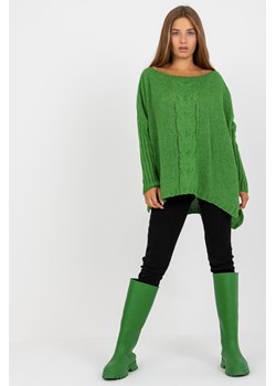 Zielony sweter oversize z dodatkiem wełny OCH BELLA ze sklepu 5.10.15 w kategorii Swetry damskie - zdjęcie 169726092