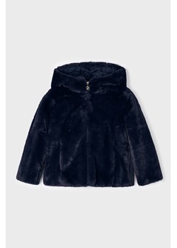 Granatowy pluszowy płaszcz dziewczęcy ze sklepu 5.10.15 w kategorii Płaszcze dziewczęce - zdjęcie 169726104