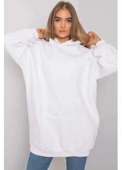 Biała długa bluza damska kangurka Roselle z kapturem ze sklepu 5.10.15 w kategorii Bluzy damskie - zdjęcie 169726212