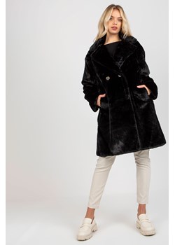 Czarny damski płaszcz futrzany z kieszeniami OCH BELLA ze sklepu 5.10.15 w kategorii Futra damskie - zdjęcie 169726510