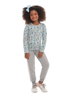 Błękitna bluzka dziewczęca z nadrukiem ze sklepu 5.10.15 w kategorii Bluzki dziewczęce - zdjęcie 169726584
