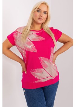 Fuksjowa bluzka plus size z rozcięciami ze sklepu 5.10.15 w kategorii Bluzki damskie - zdjęcie 169726703