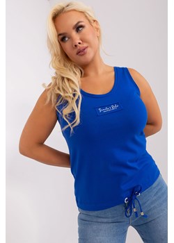 Kobaltowy damski top plus size z napisem ze sklepu 5.10.15 w kategorii Bluzki damskie - zdjęcie 169726791