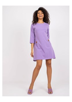 Sukienka damska z rękawami 3/4 - fioletowa ze sklepu 5.10.15 w kategorii Sukienki - zdjęcie 169727093