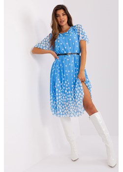Niebiesko-biała plisowana sukienka damska w grochy ze sklepu 5.10.15 w kategorii Sukienki - zdjęcie 169727101