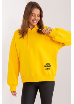 Żółta ocieplana bluza oversize z kapturem i napisem ze sklepu 5.10.15 w kategorii Bluzy damskie - zdjęcie 169727190