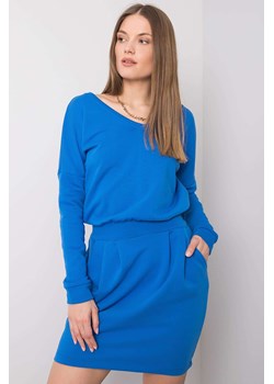 Ciemnoniebieska sukienka dresowa damska - mini ze sklepu 5.10.15 w kategorii Sukienki - zdjęcie 169727383