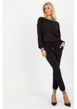 Czarny dwuczęściowy komplet dresowy z bawełny ze sklepu 5.10.15 w kategorii Komplety i garnitury damskie - zdjęcie 169727403