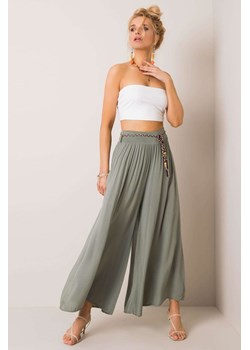 Khaki szerokie spodnie Surie OCH BELLA ze sklepu 5.10.15 w kategorii Spodnie damskie - zdjęcie 169727743