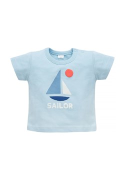 Bawełniany t-shirt dla niemowlaka Sailor - niebieski ze sklepu 5.10.15 w kategorii Koszulki niemowlęce - zdjęcie 169727772