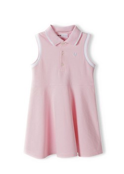 Niemowlęca sukienka polo bez rękawów - różowa ze sklepu 5.10.15 w kategorii Sukienki niemowlęce - zdjęcie 169727791