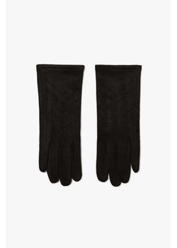 Czarne rękawiczki damskie zamszowe z dżetami ze sklepu 5.10.15 w kategorii Rękawiczki damskie - zdjęcie 169727803