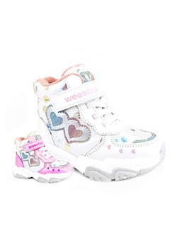 Białe przejściowe buty niemowlęce zmieniające kolor Weestep z sercami ze sklepu 5.10.15 w kategorii Buty zimowe dziecięce - zdjęcie 169728073