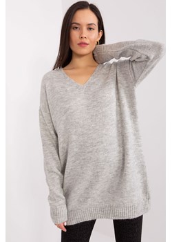 Luźny sweter damski jasny szary ze sklepu 5.10.15 w kategorii Swetry damskie - zdjęcie 169728101