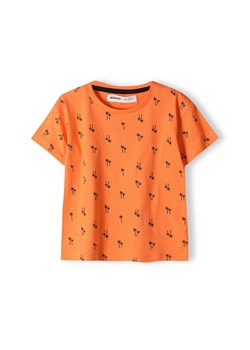 Pomarańczowa koszulka bawełniana dla niemowlaka z nadrukiem ze sklepu 5.10.15 w kategorii Koszulki niemowlęce - zdjęcie 169728152