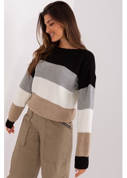 Czarno-ecru damski sweter oversize w paski ze sklepu 5.10.15 w kategorii Swetry damskie - zdjęcie 169728863