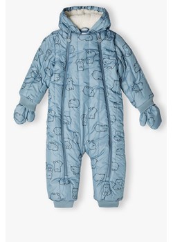 Kombinezon niemowlęcy we wzory - niebieski ze sklepu 5.10.15 w kategorii Kombinezony i kurtki - zdjęcie 169728971