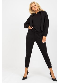 Czarny dwuczęściowy komplet dresowy z bluzą z bawełny ze sklepu 5.10.15 w kategorii Dresy damskie - zdjęcie 169728972
