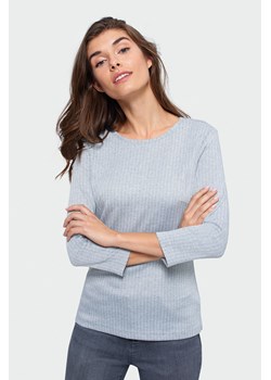 Dzianinowa bluzka dla kobiet- szara w jodełkę ze sklepu 5.10.15 w kategorii Bluzki damskie - zdjęcie 169729142