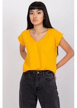 Gładki t-shirt bawełniany damski - pomarańczowa ze sklepu 5.10.15 w kategorii Bluzki damskie - zdjęcie 169729382