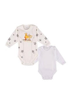 Body dziewczęce długi rękaw 2-pak białe i kremowe w gwiazdki z żyrafą ze sklepu 5.10.15 w kategorii Body niemowlęce - zdjęcie 169729463