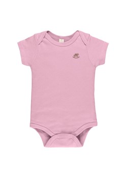Różowe bawełniany body niemowlęce z krótkim rękawem ze sklepu 5.10.15 w kategorii Body niemowlęce - zdjęcie 169729602