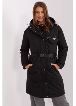 Długa kurtka zimowa z kapturem czarny ze sklepu 5.10.15 w kategorii Kurtki damskie - zdjęcie 169729982